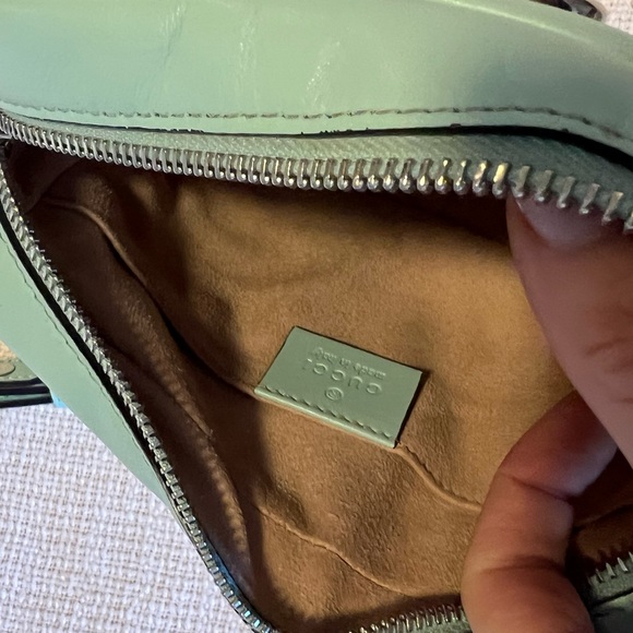GUCCI Marmont small leather camera bag pastel sea foam green - Picture 9 of 13